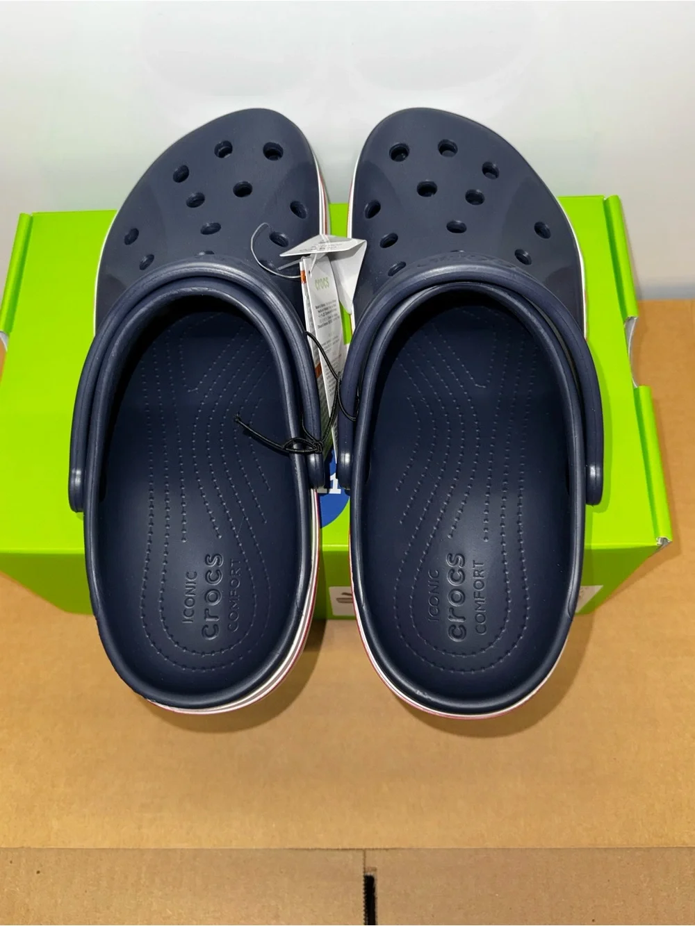Crocs Bayaband M10-W12,  Color:Navy/Pepper , Slip-On Paisley Band 205089-4CC NWT